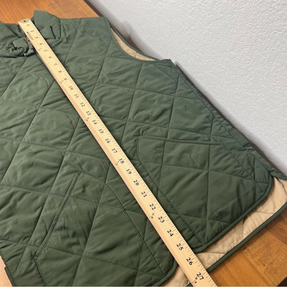 J.Crew Mercantile Quilted Vest Mens Size X-Small Green Pockets Zip Up Hiking - Picture 6 of 9